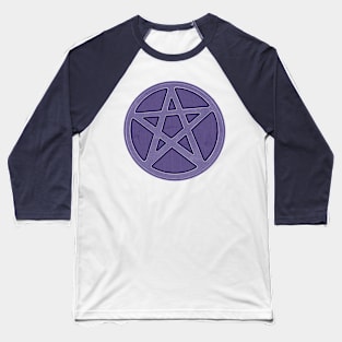 Purple Stone Effect Pentagram Baseball T-Shirt